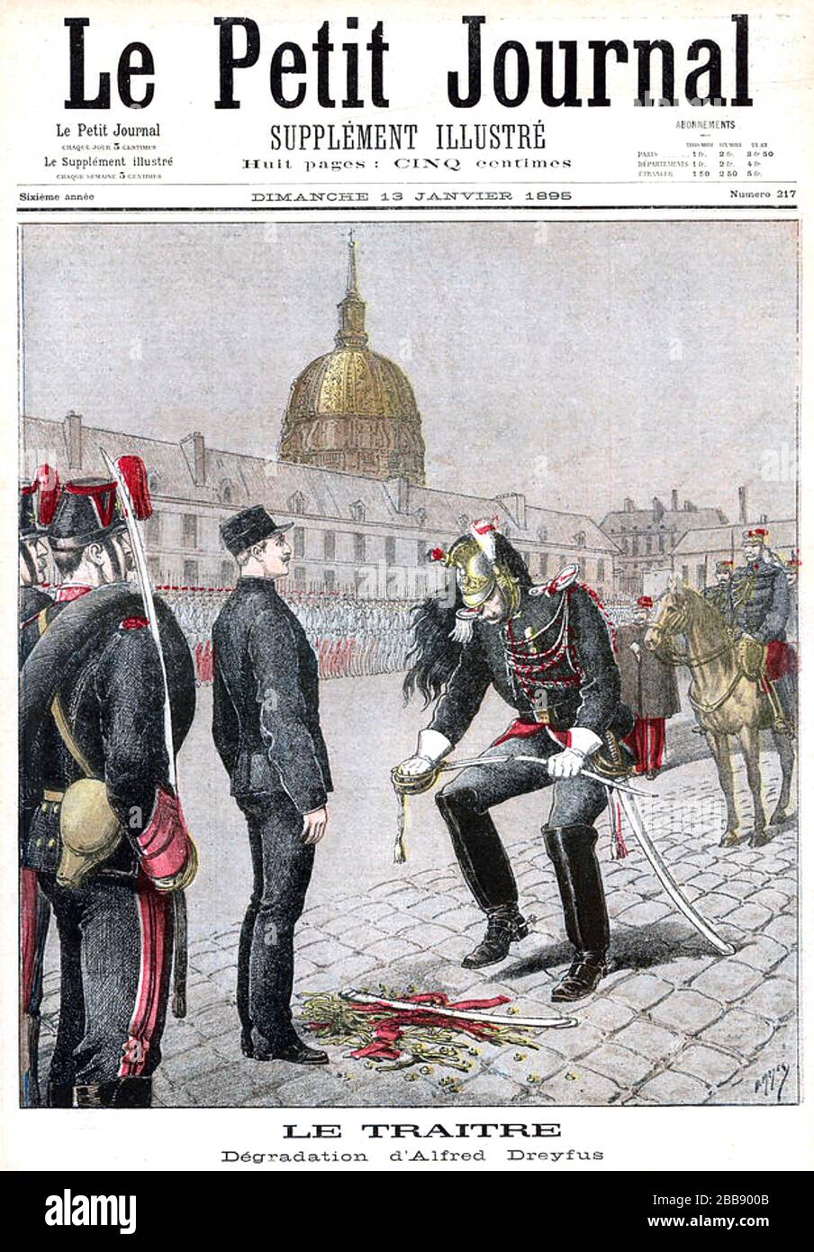 DREFUS AFFAIR  French magazine cover 13 January b1895showing his sword being broken Stock Photo