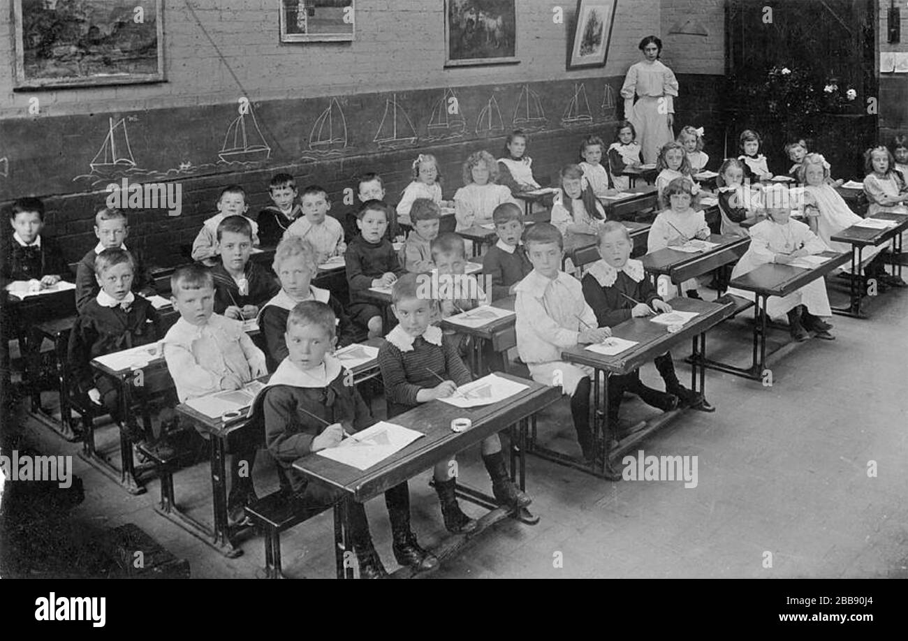 LONDON PRIMARY SCHOOL about 1900 Stock Photo