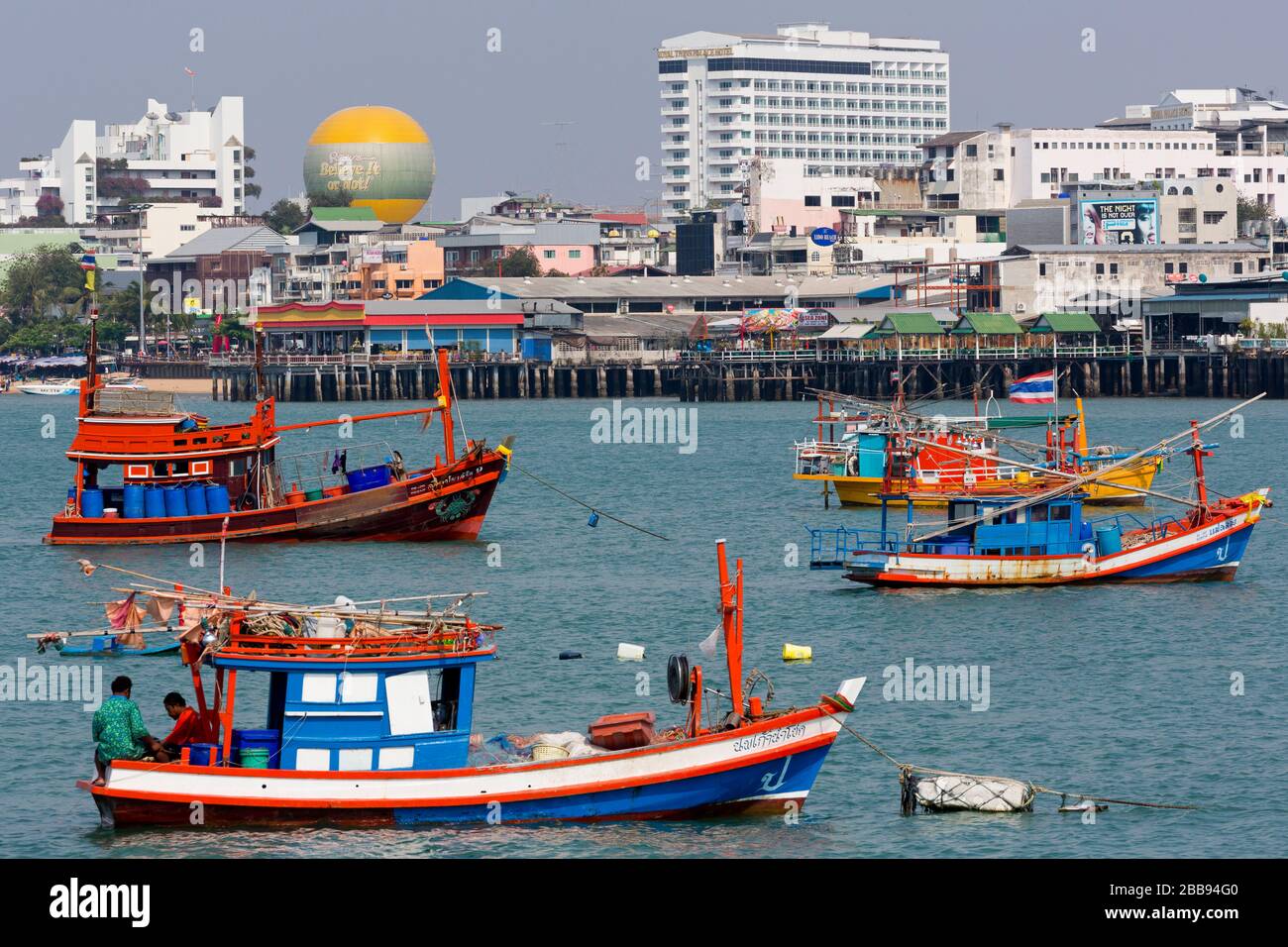 Fishing boats in Pattaya City,Thailand,Asia Stock Photo Alamy