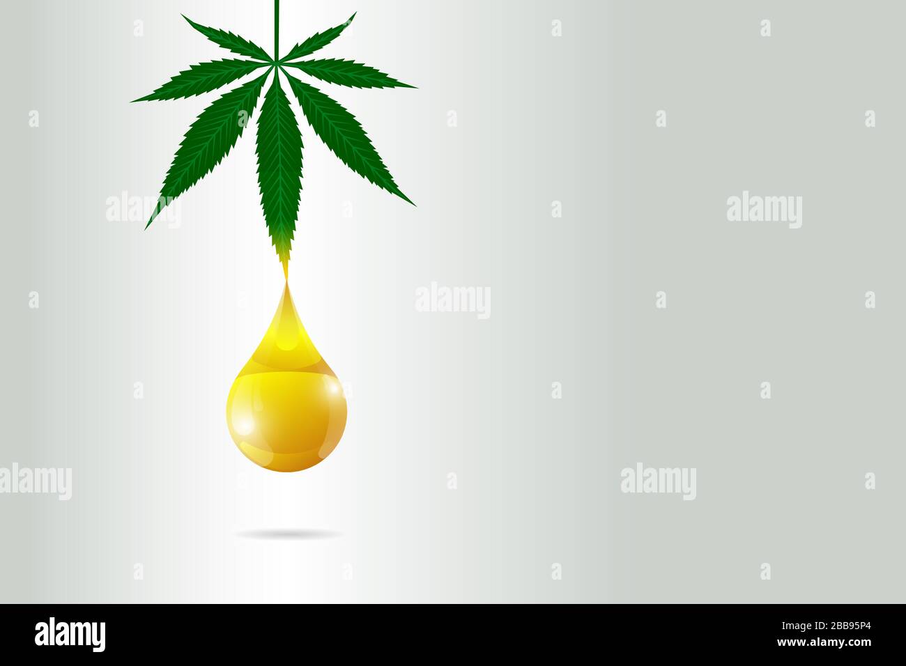 CBD hemp oil of medical cannabis poster concept. Marijuana leaf extract drop natural product label design template. Vector eps illustration Stock Vector