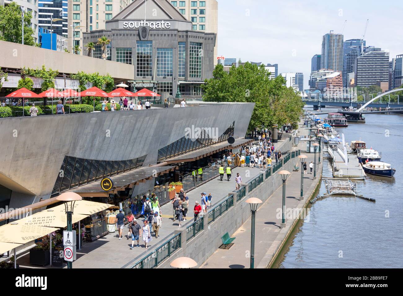 Southbank Promenade, Southbank, City Central, Melbourne, Victoria, Australia Stock Photo