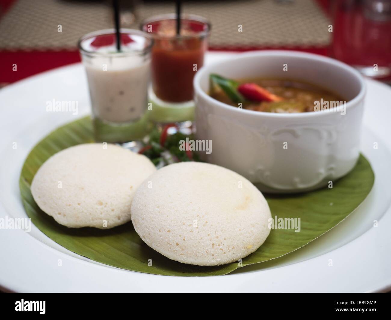 South indian food - idly sambar Stock Photo