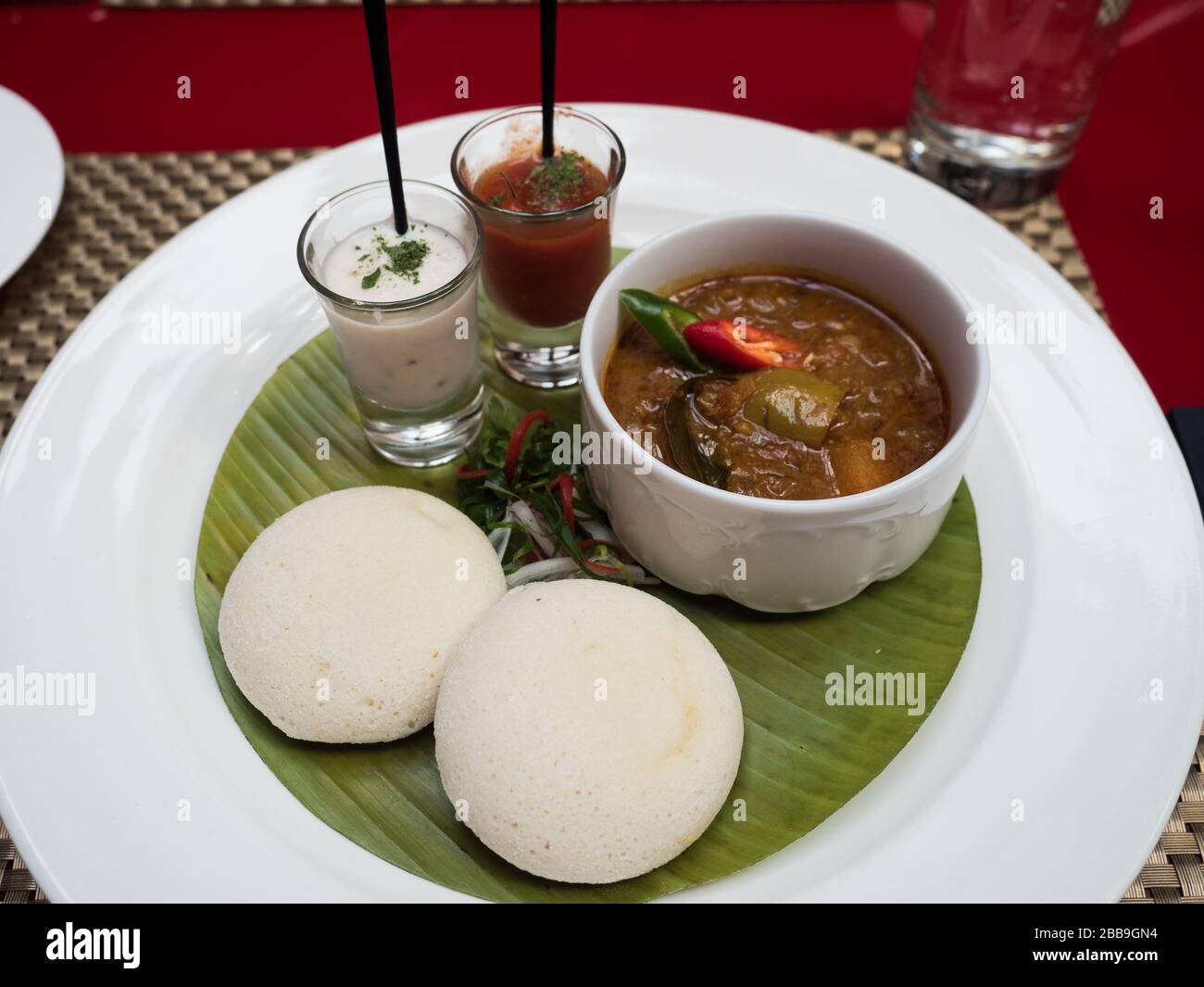 South indian food - idly sambar Stock Photo