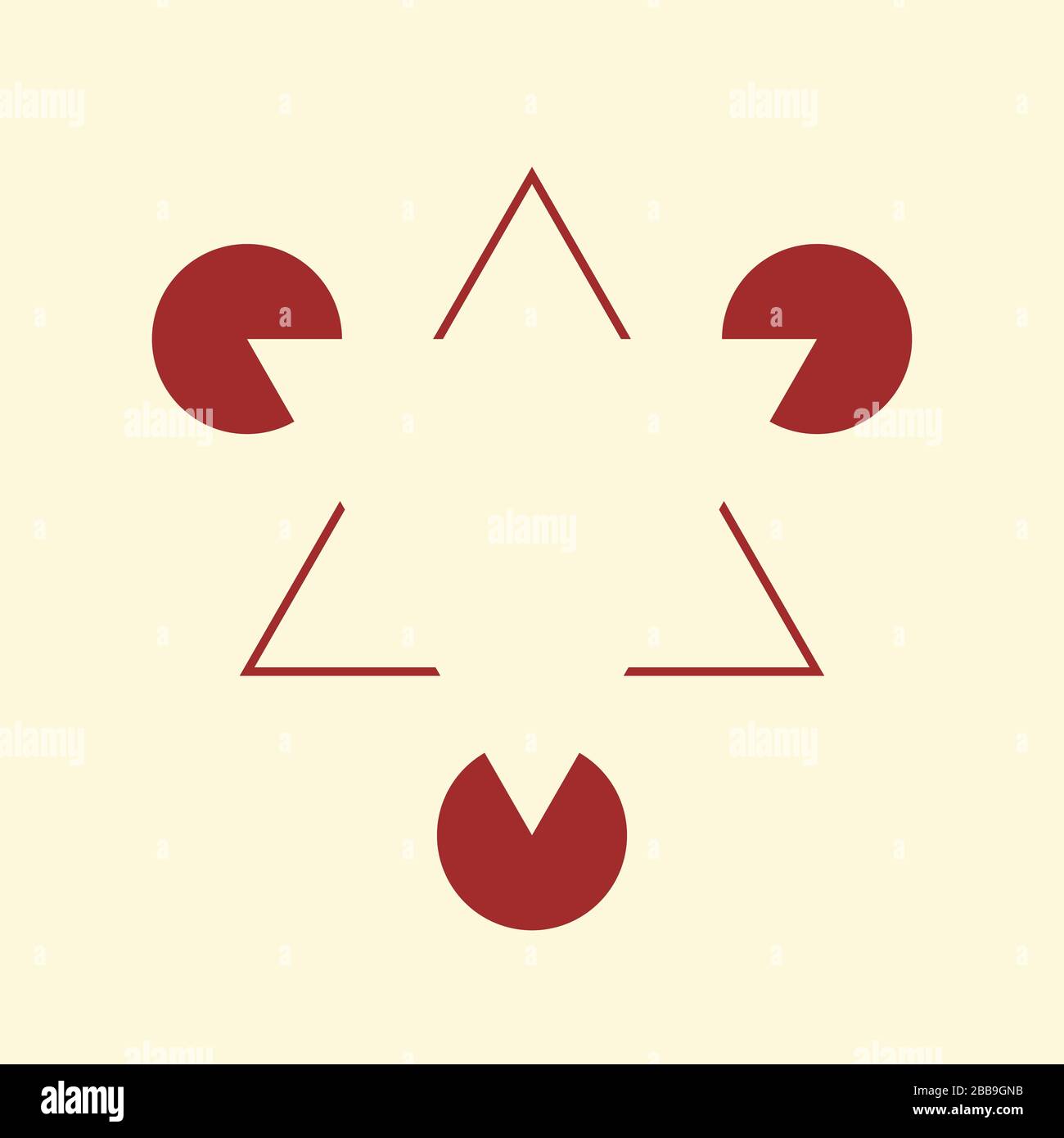 Kanizsa Triangle Illusion Stock Photo