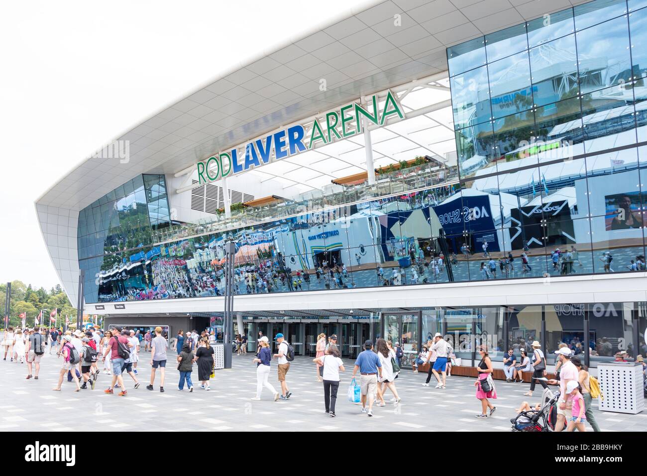 Rod Laver Arena at Melbourne Open 2020 tennis tournament, City Central, Melbourne, Victoria, Australia Stock Photo