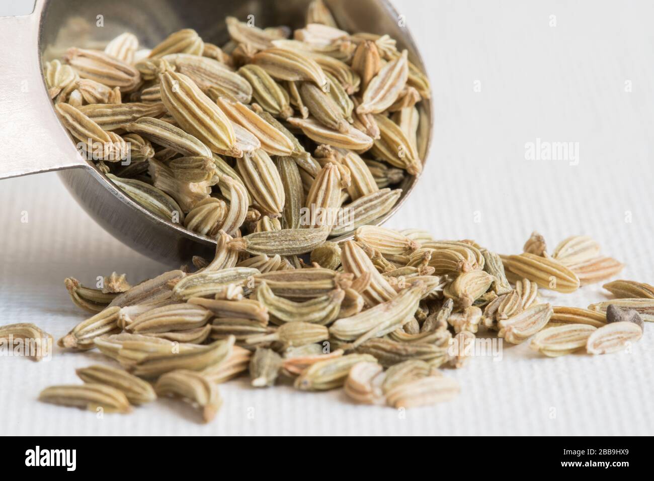 Fennel Seeds Spilled from a Teaspoon Stock Photo Alamy