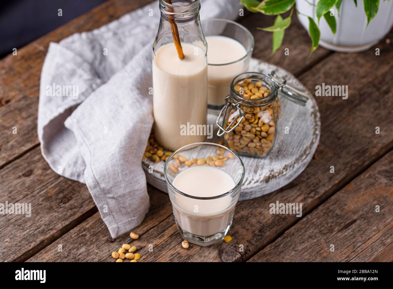 Non dairy vegan soy bean milk Stock Photo Alamy