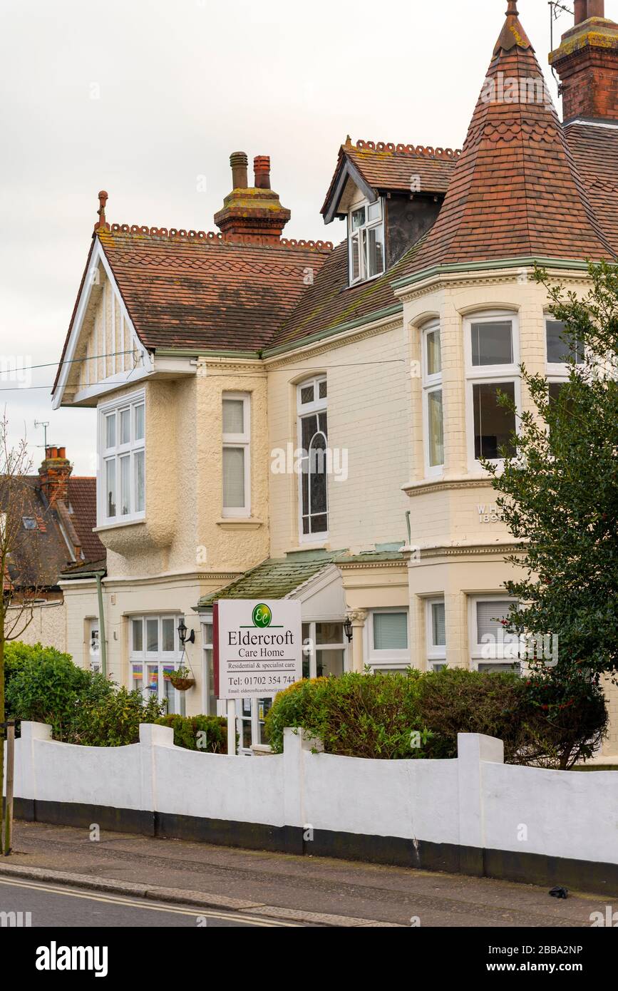 Eldercroft Care Home, residential and specialist care, old people's home in Westcliff on Sea, Essex, UK. Residential care Stock Photo