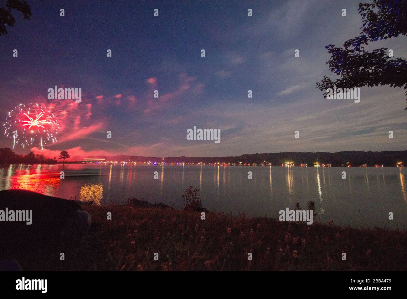 Atwood Lake, Ohio Fireworks Stock Photo Alamy