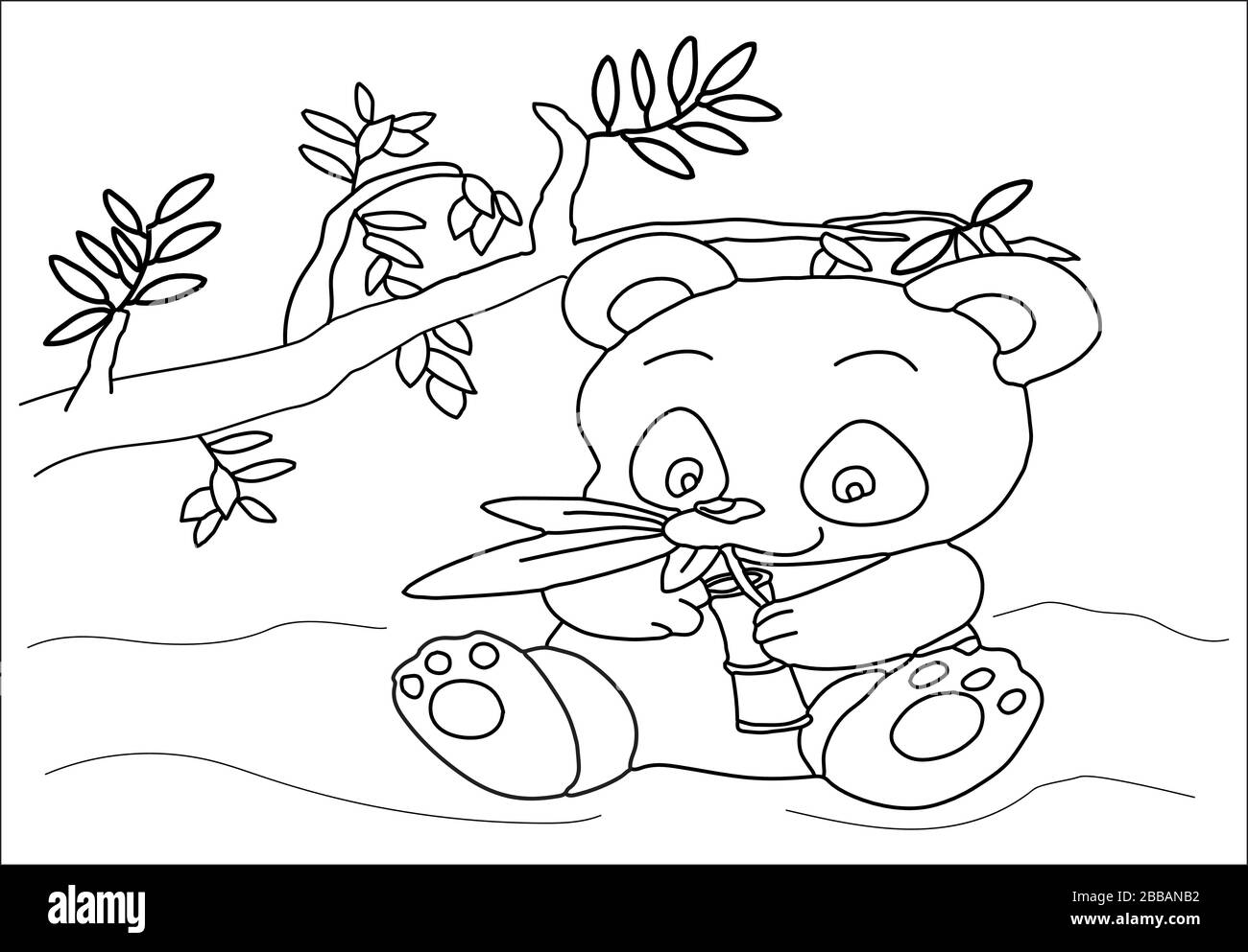 Panda coloring book at the zoo for children Stock Vector Image & Art