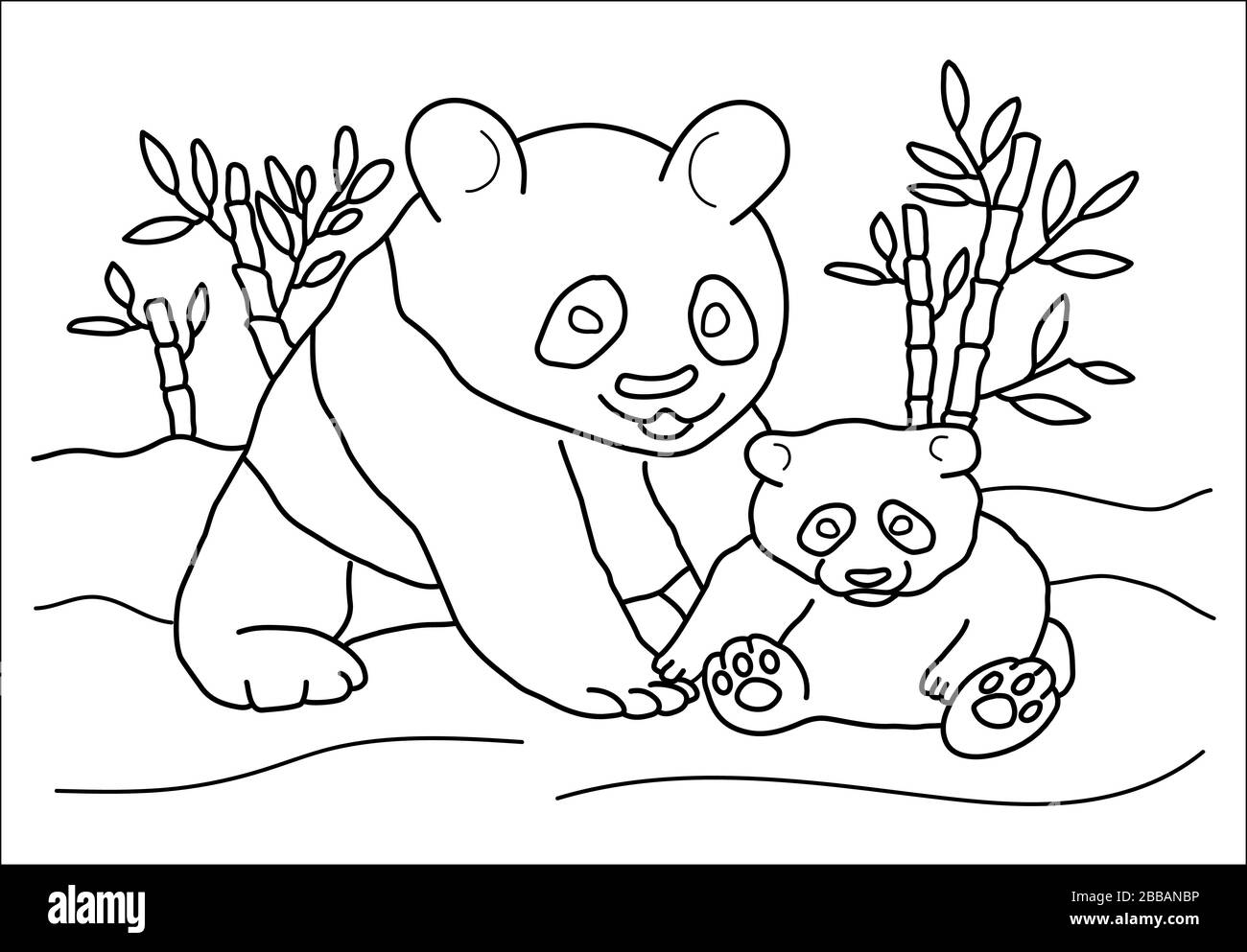Panda Coloring Book At The Zoo For Children Stock Vector Image Art Alamy
