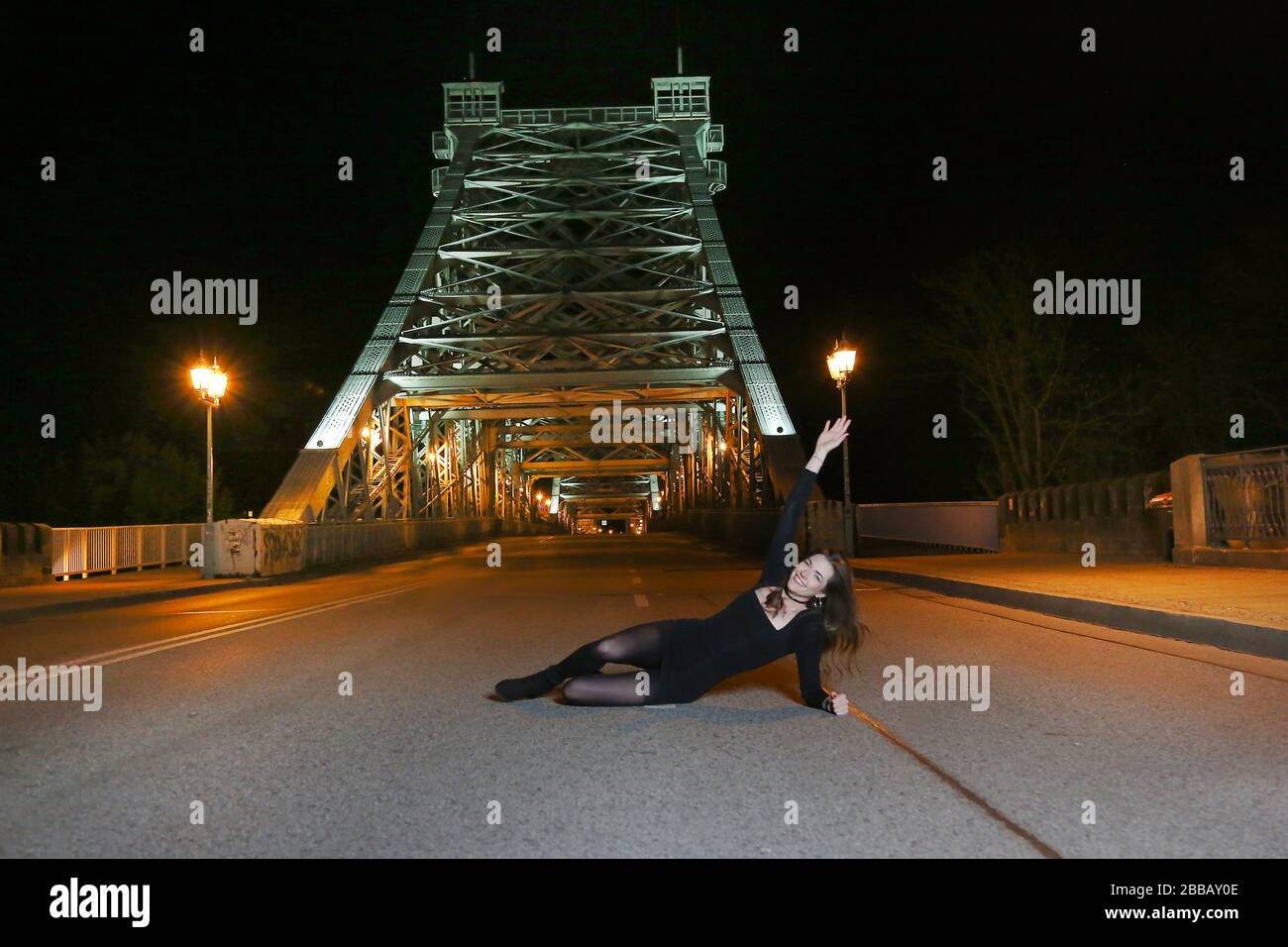Dresden , Blaues Wunder , Loschwitzer Brücke am 22.3.2020 Stock Photo