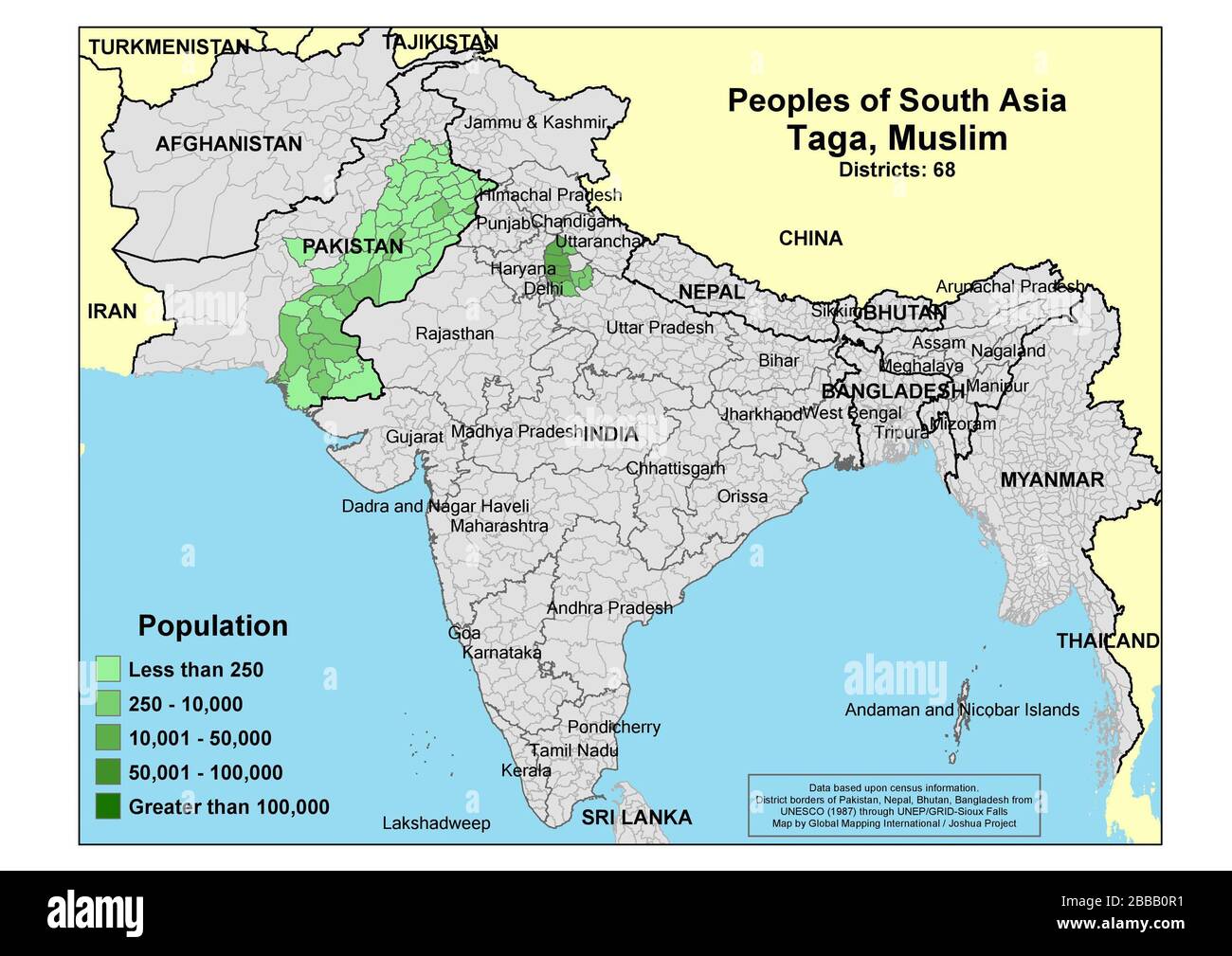 English Geographical Distribution Of Muslim Tyagi Alias Muslim a Across The Indian Sub Continent Http Www Joshuaproject Net People Profile Php Joshua Stock Photo Alamy