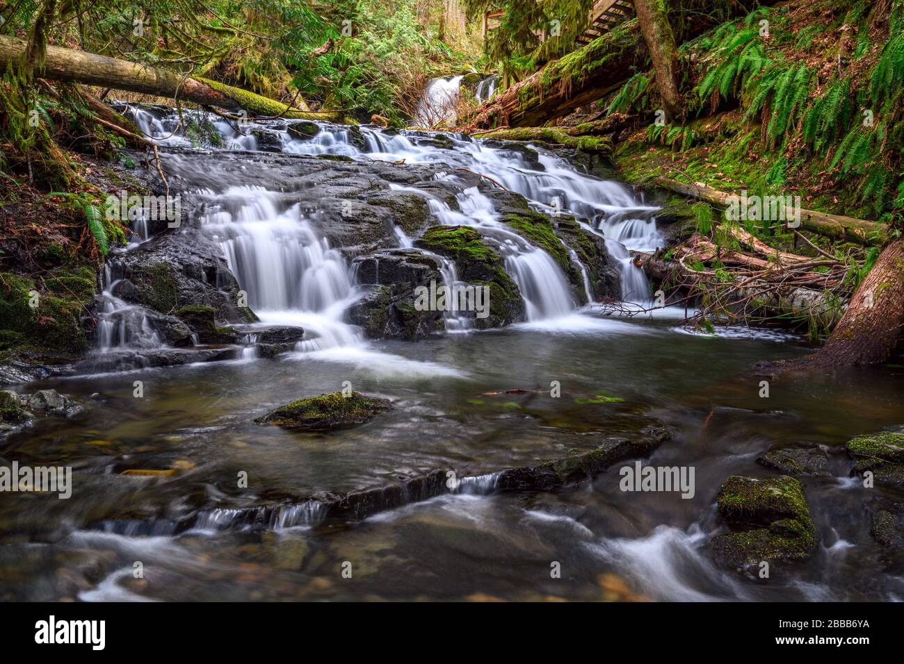 Stocking Creek Falls, Chemainus, Vancovuer Island, BC, Canada Stock Photo