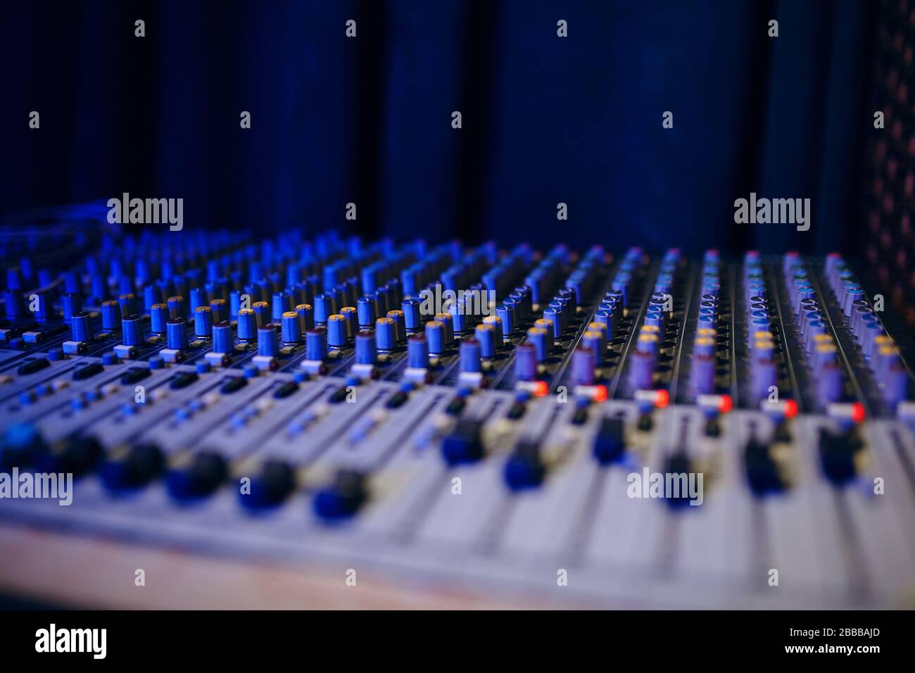 Sound remote. Sound amplifier mixing console equalizer Stock Photo Alamy