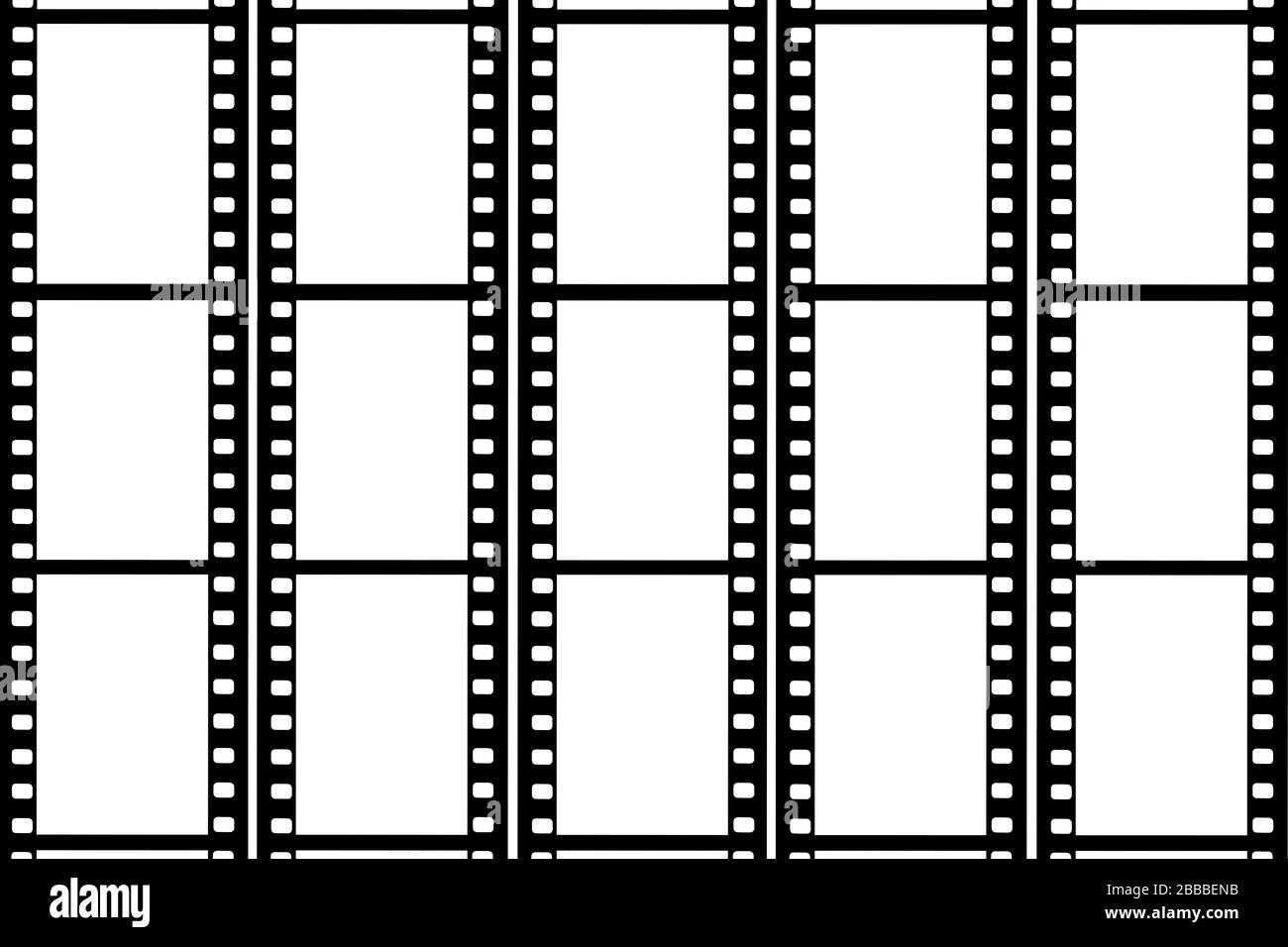 Photographic 35 mm film strip isolated on white background Stock Photo