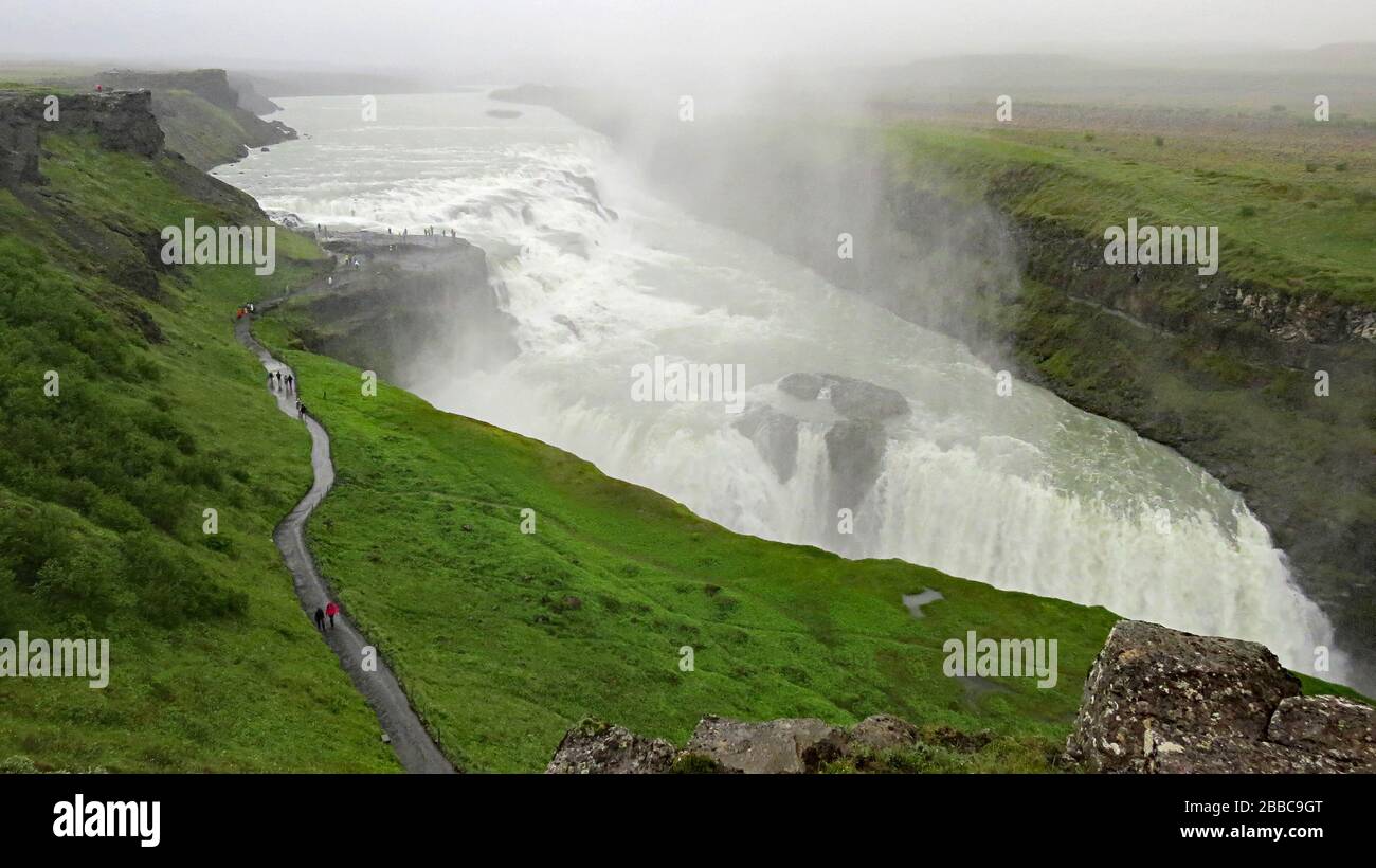 Iceland, Gullfoss waterfalls Stock Photo