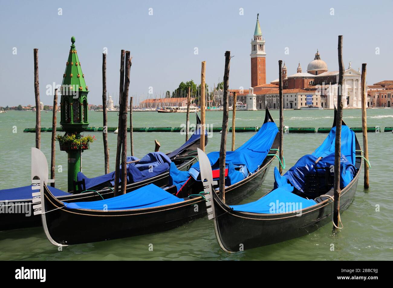 Italy, Venice, Isola Di San Giorgio Maggiore, gondolas Stock Photo