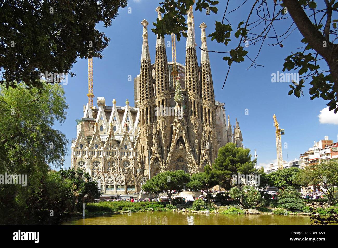 Spain, Barcelona, Sagrada Familia Catedral Stock Photo