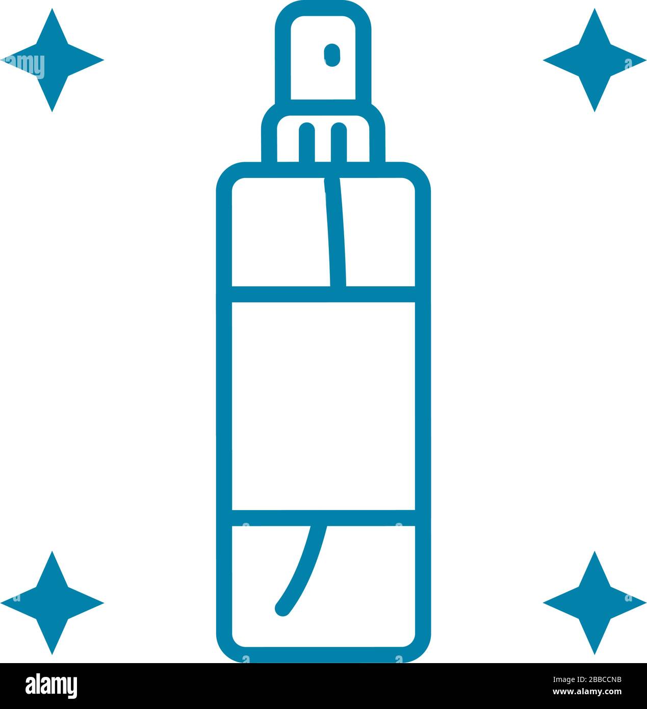 cleaning spray portable bottle icon over white background, line style ...