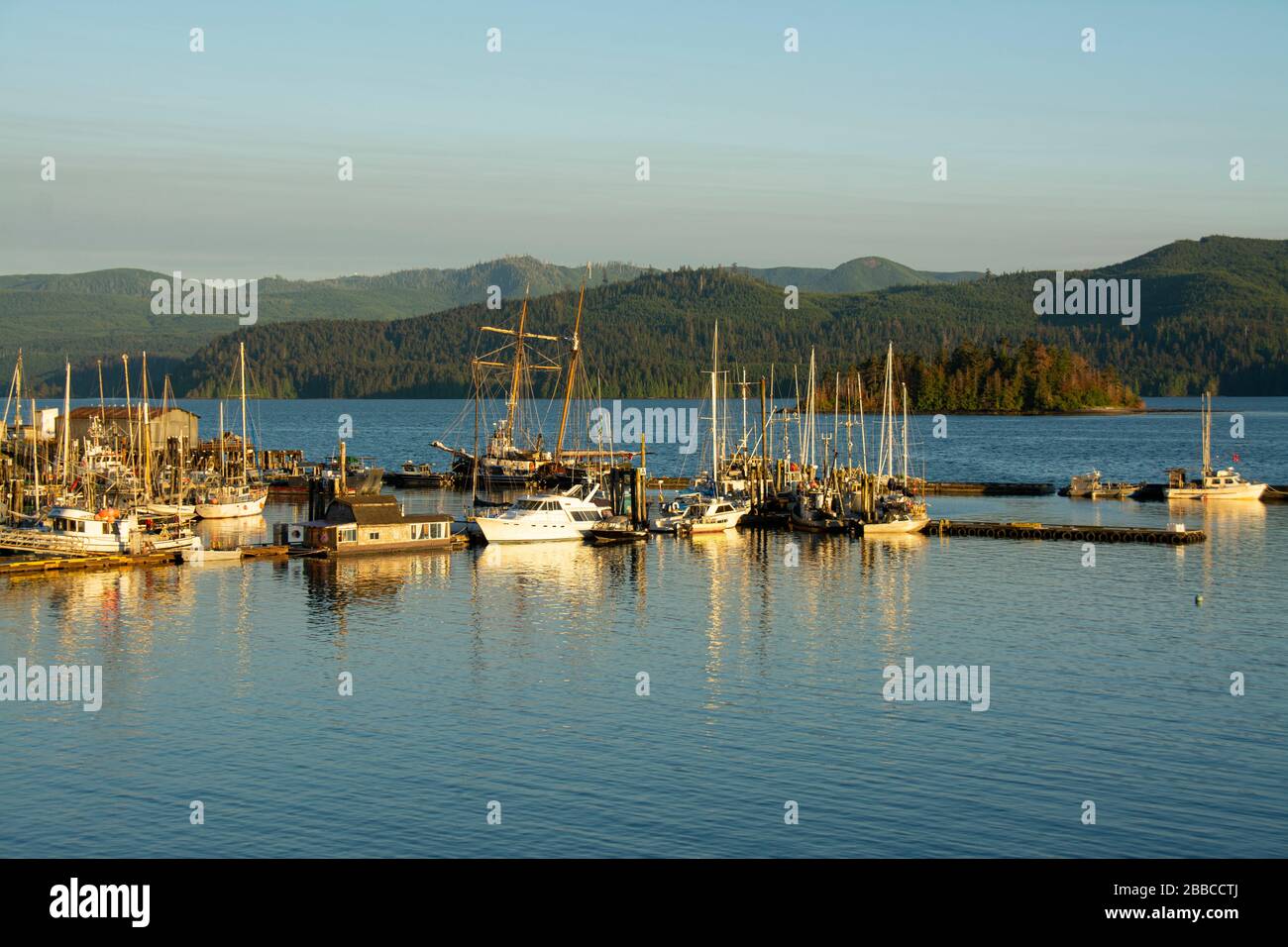 Fisherman's Wharf, Queen Charlotte City, Haida Gwaii, Formerly known as Queen Charlotte Islands, British Columbia, Canada Stock Photo