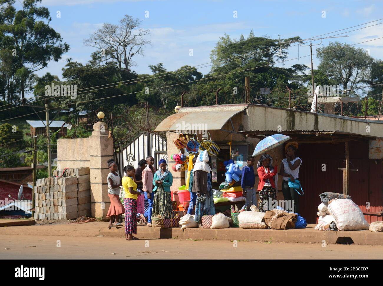 Market scene in Wush-Wush, Ethiopia. Stock Photo