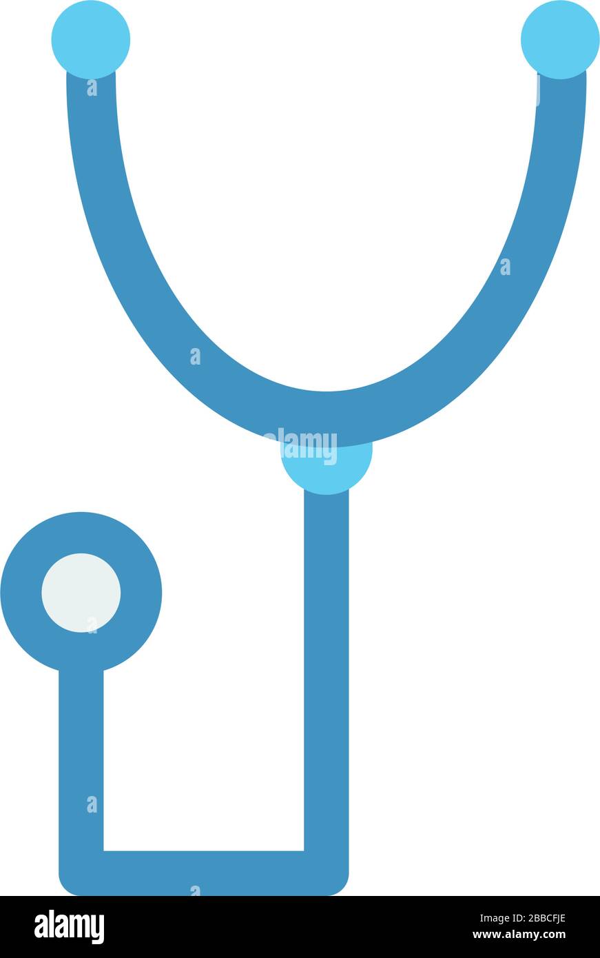stethoscope icon over white background, flat style, vector illustration ...