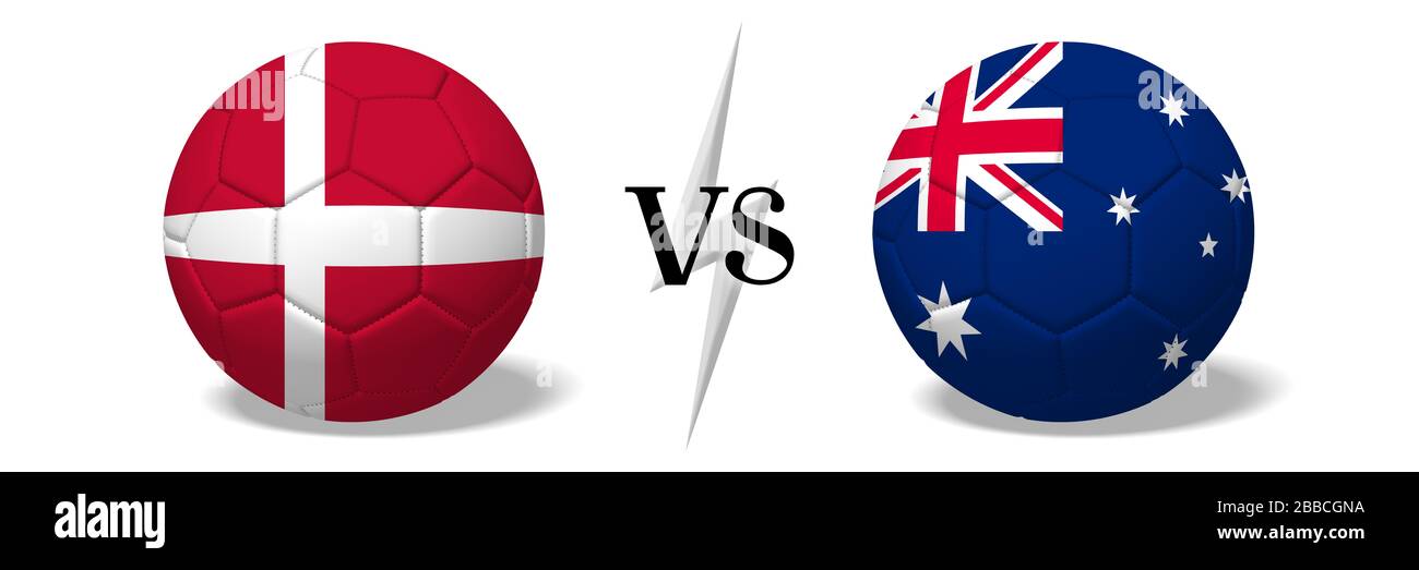 Soccer championship Denmark vs Australia Stock Photo Alamy