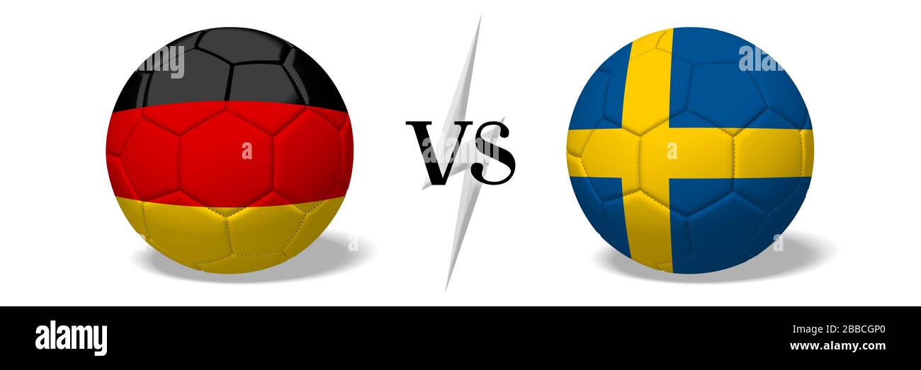 Soccer championship - Germany vs Sweden Stock Photo