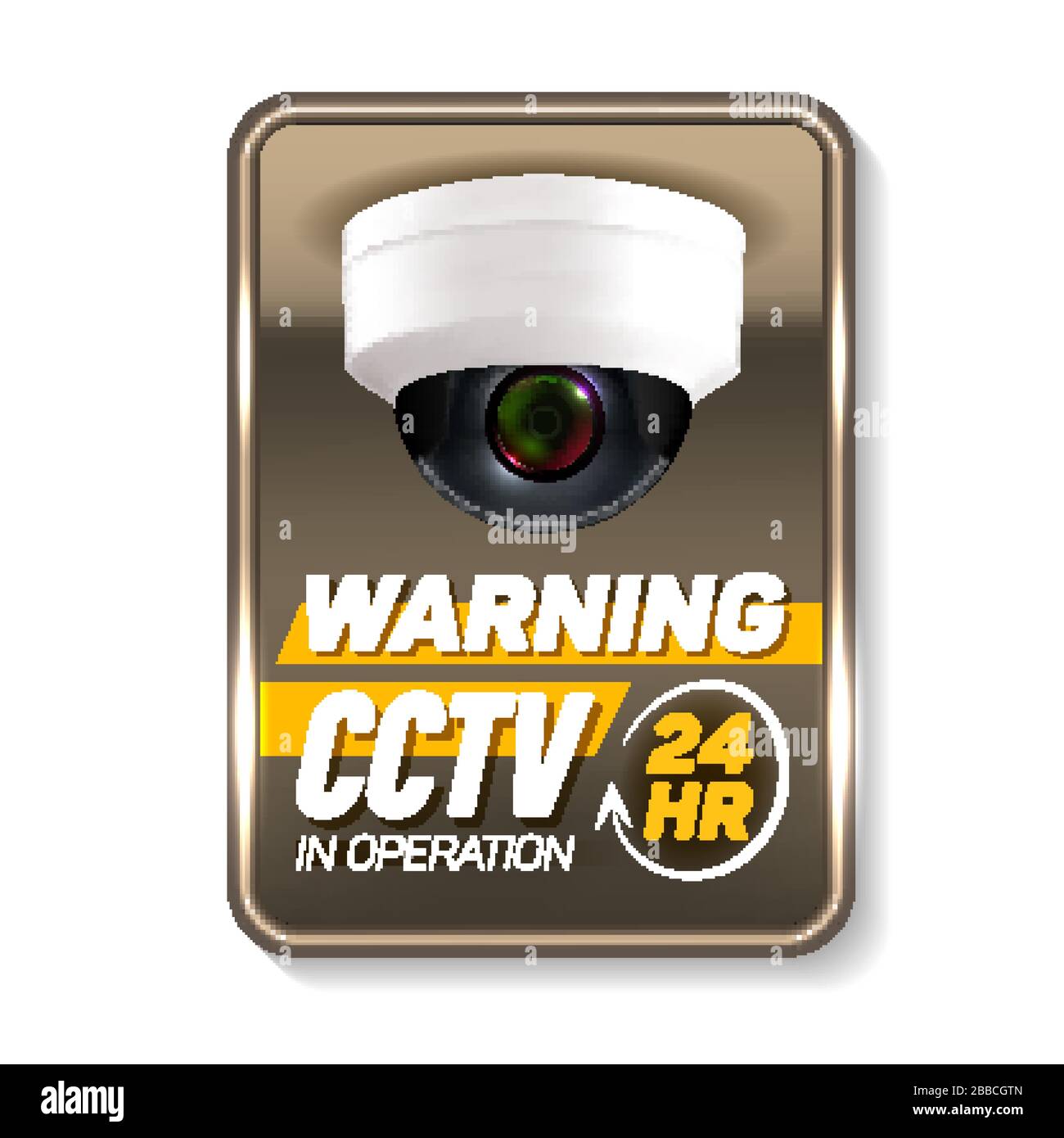 Cctv in Operation Warning Nameplate Banner Vector Stock Vector Image