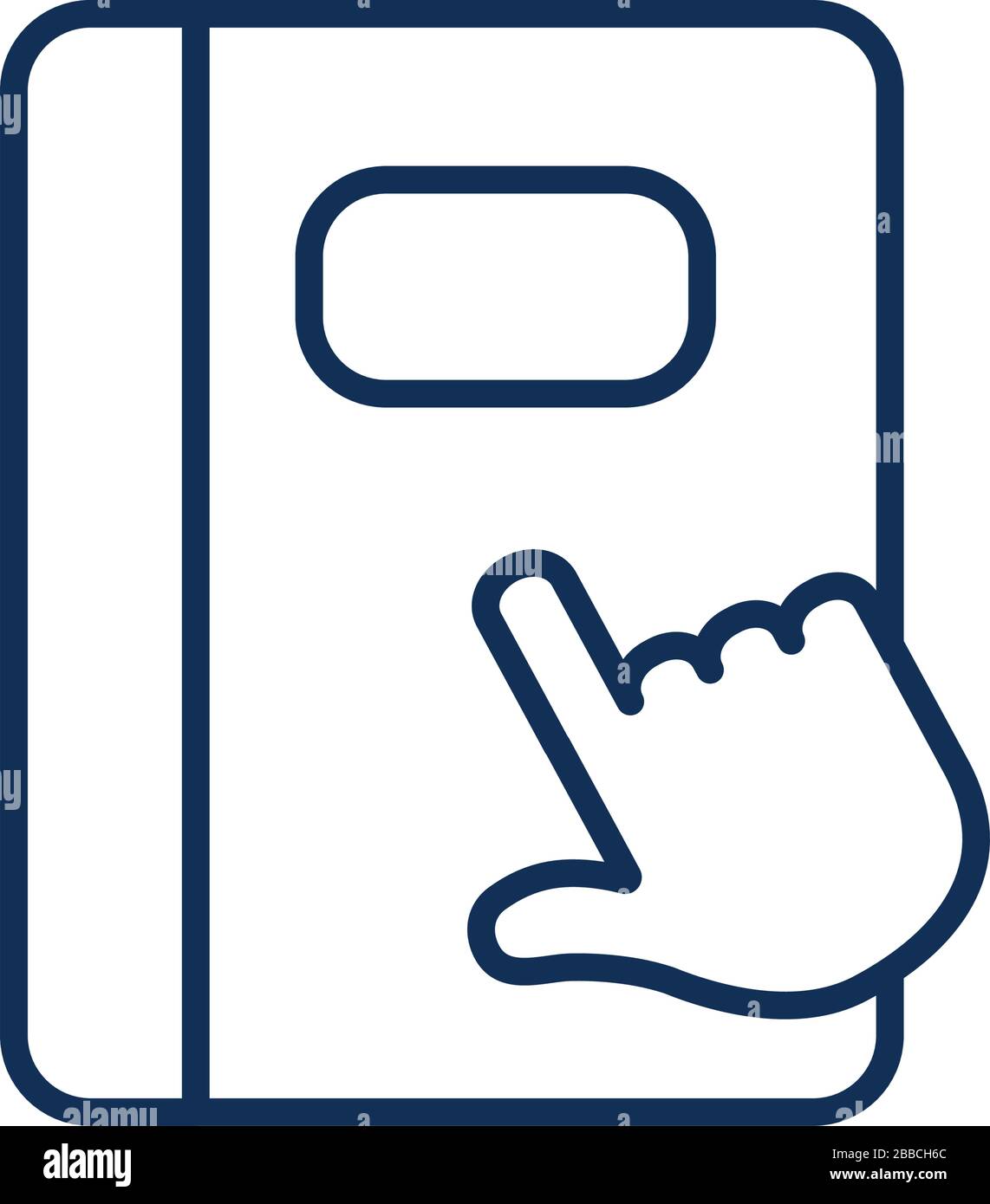 education online concept, academic book and cursor icon over white ...