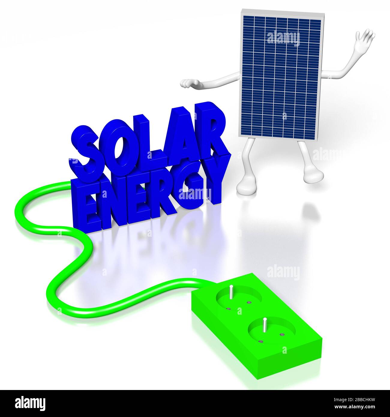 Solar panels concept - 3D illustration Stock Photo