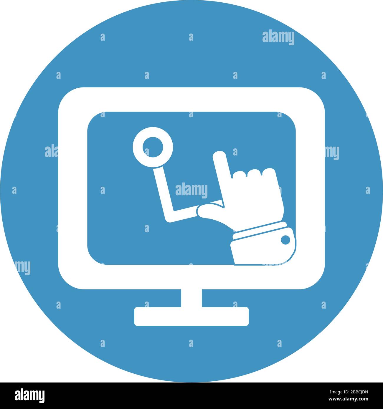 health online concept, computer with doctor hand on screen icon over ...