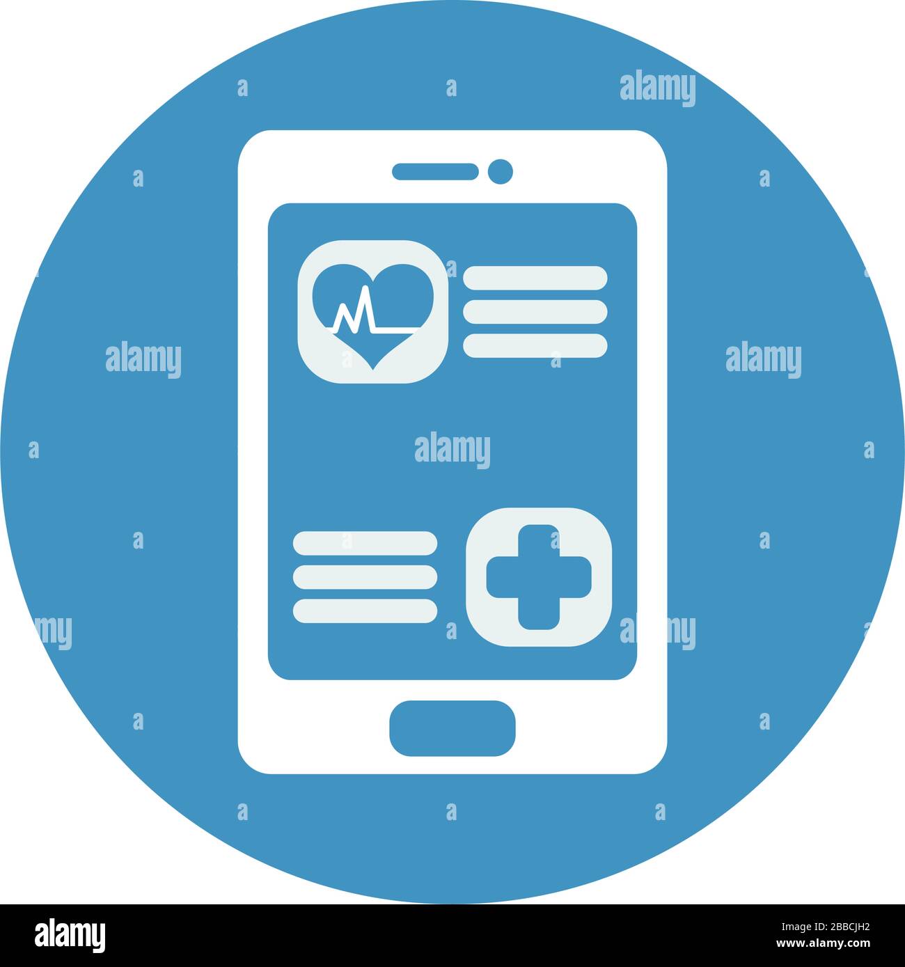 health online concept, smartphone with medical app on screen over white ...