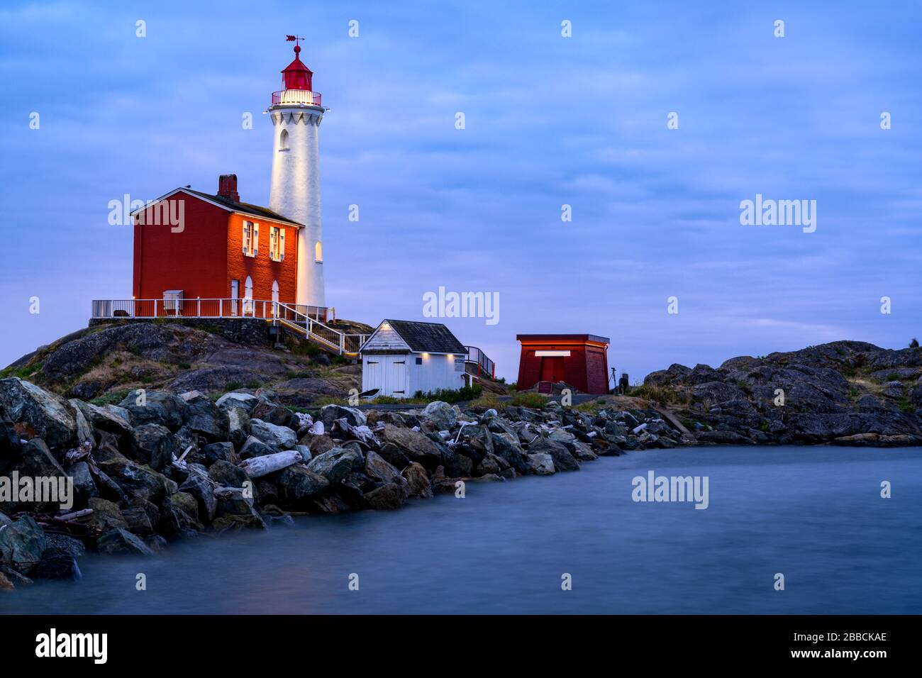 Fisgard Lighthouse & Fort Rodd Hill National Historic  Site, Victoria, BC Canada Stock Photo