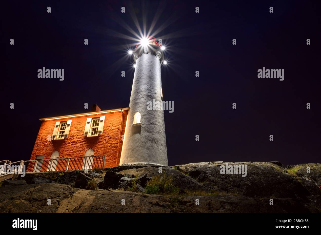 Fisgard Lighthouse & Fort Rodd Hill National Historic Site, Victoria, BC, Canada Stock Photo