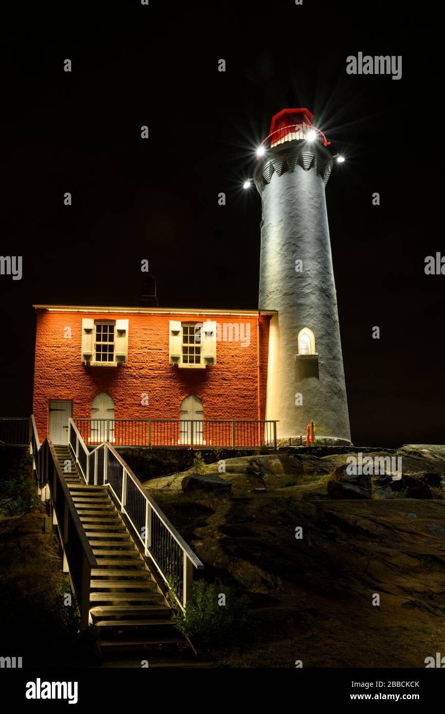 Fisgard Lighthouse & Fort Rodd Hill National Historic  Site, Victoria, BC Canada Stock Photo
