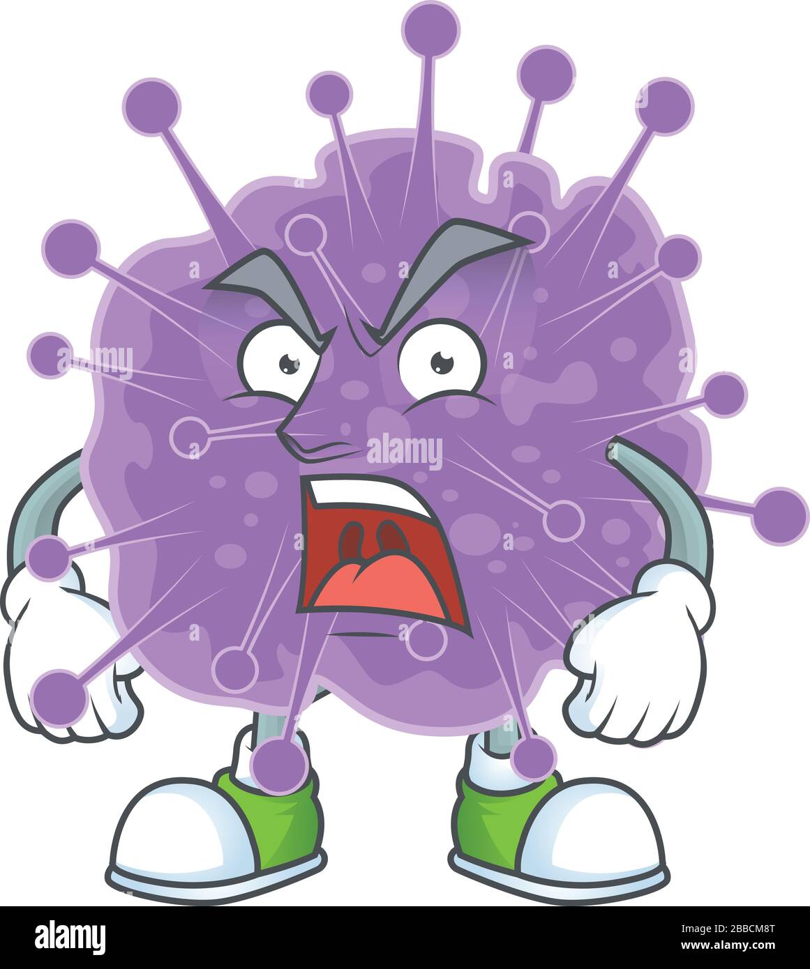Coronavirus influenza mascot design concept showing angry face Stock ...