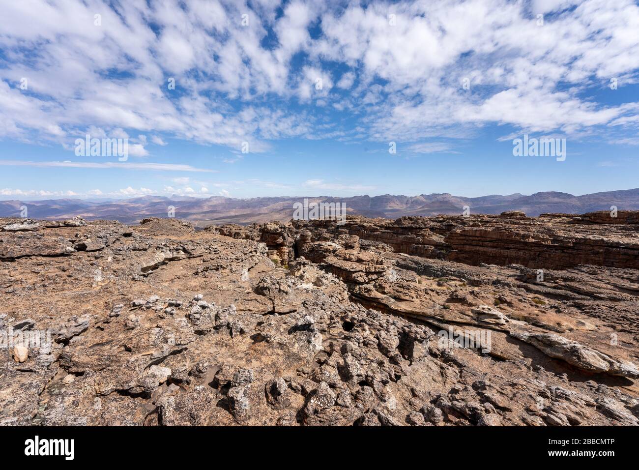 cederberg , wolfberg cracks landscape view over rock formations Stock Photo