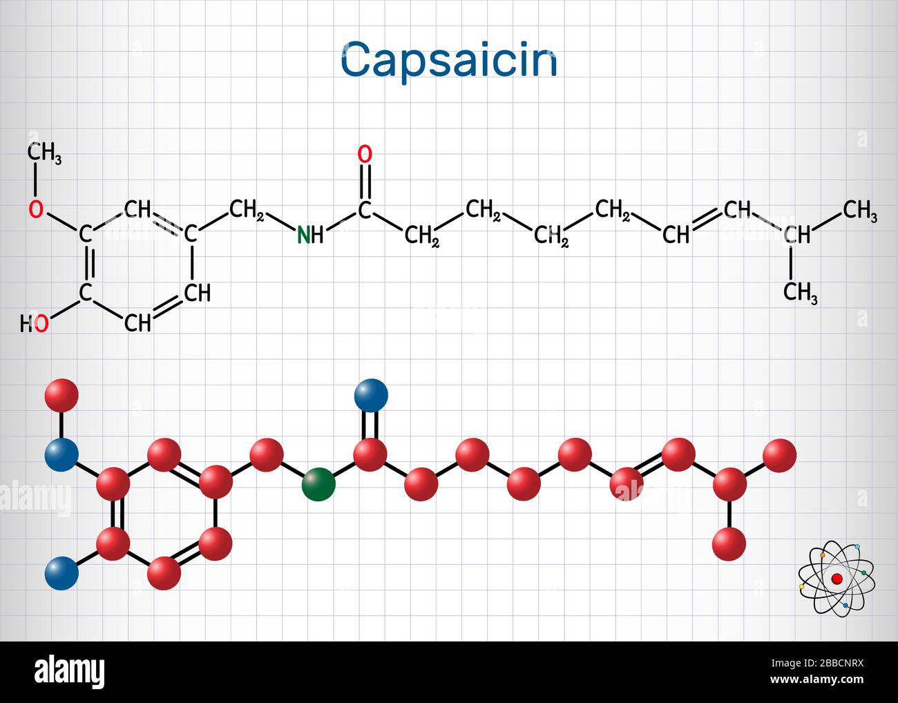 Capsaicin molecule Stock Vector Images Alamy