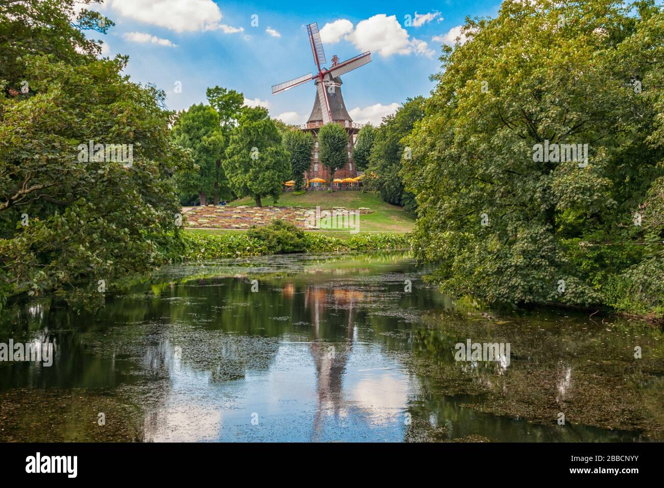 The Herdentorswallmuehle windmill in Bremen Stock Photo