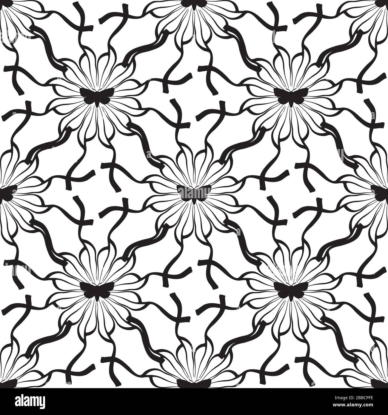 seamless pattern abstract mole flower ornament on white background. Vector image Stock Vector