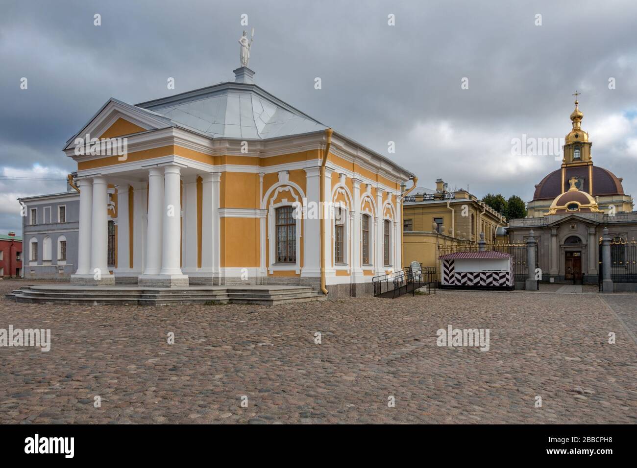 Boat House inside the walls of Peter and Paul fortress, Zayachy island central St Petersburg Russia Stock Photo