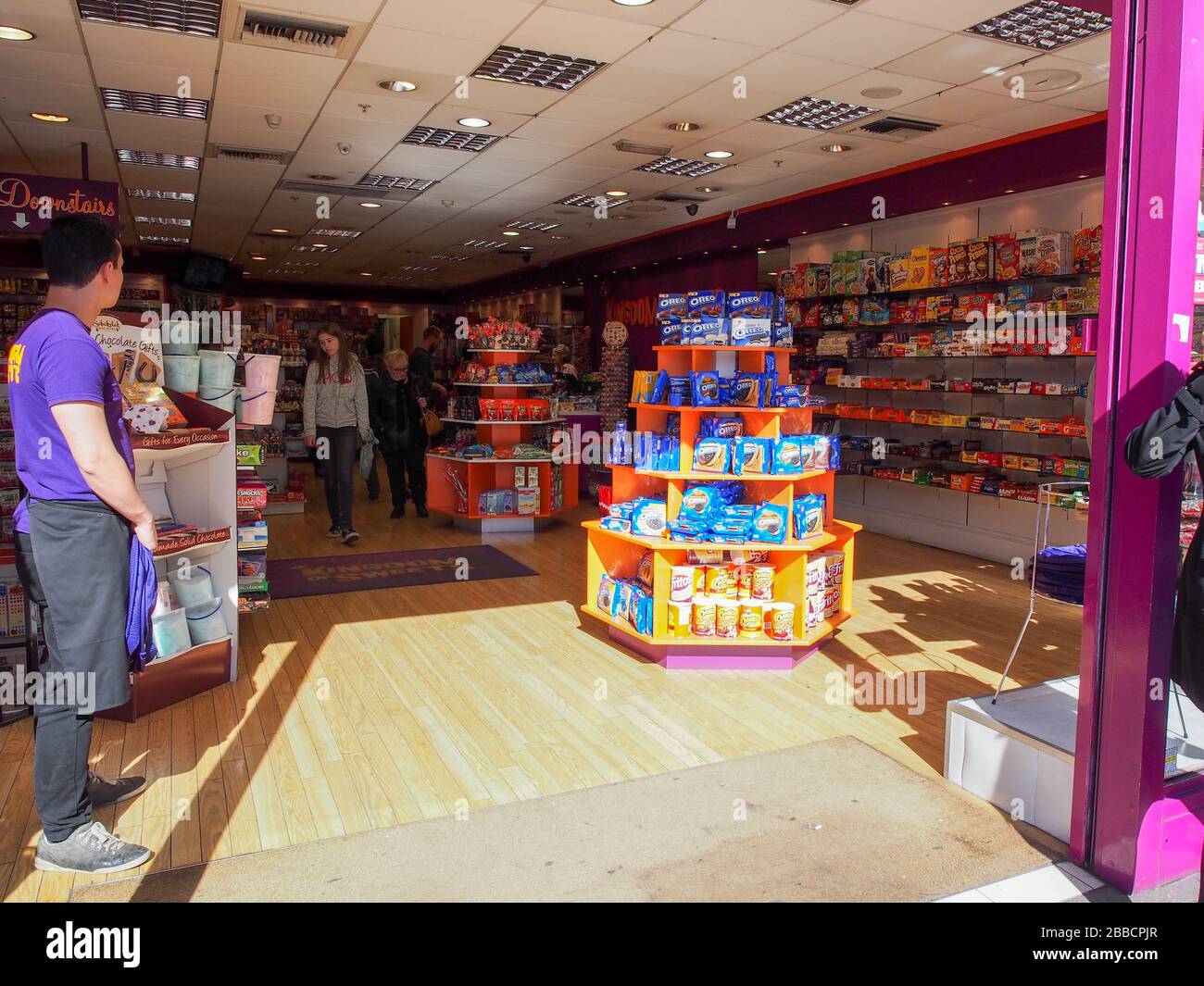 Kingdom of sweets shop on Oxford street, Retro american candy & chocolate store  - London Stock Photo