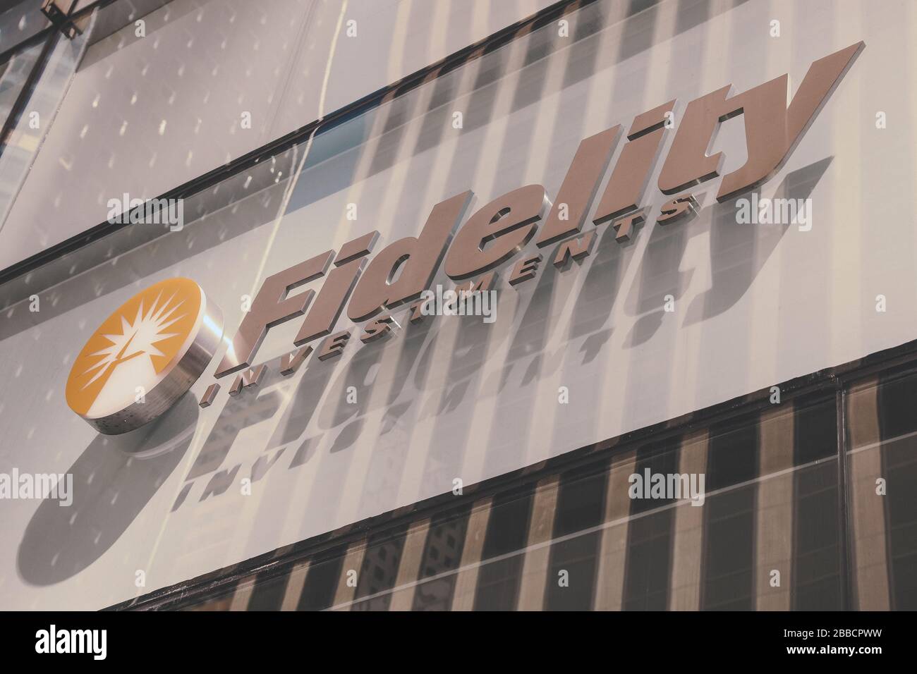 Fidelity Investments Sign,New York Stock Photo