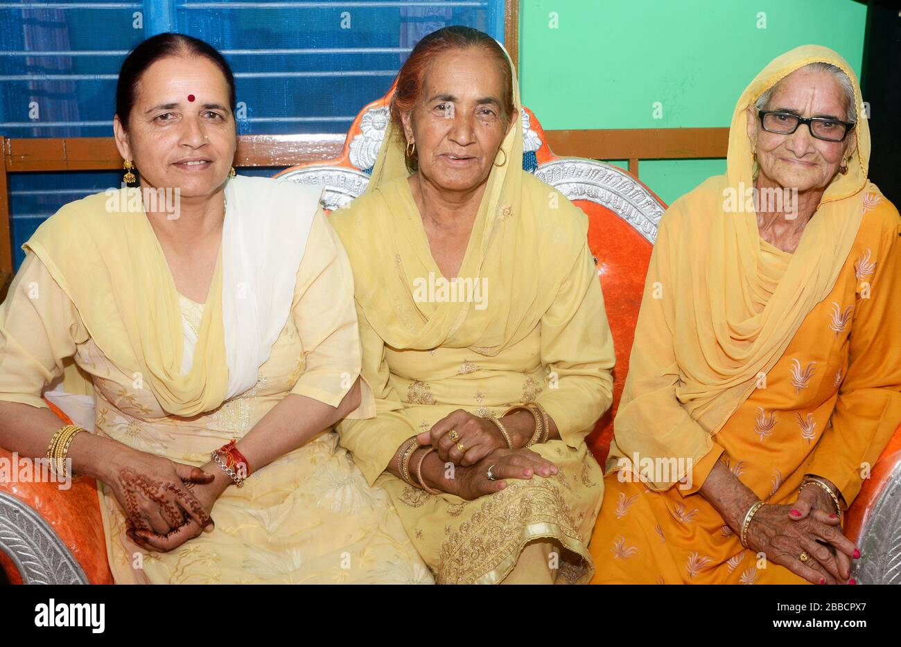 Rural Indian Women in a village Stock Photo