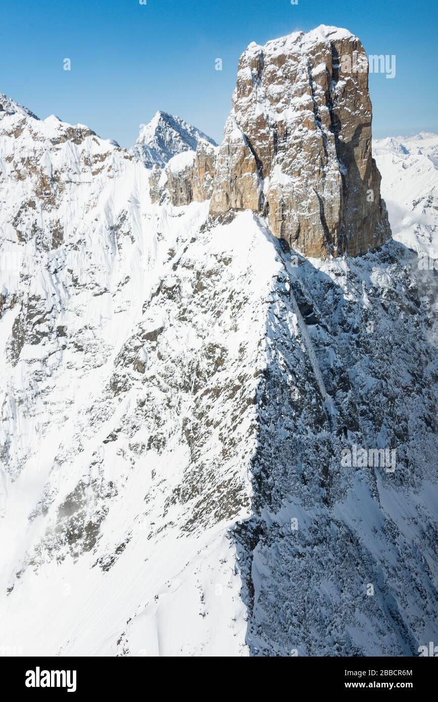 Farnham Tower, the highest peak in the Purcell Mountains, British Columbia Stock Photo