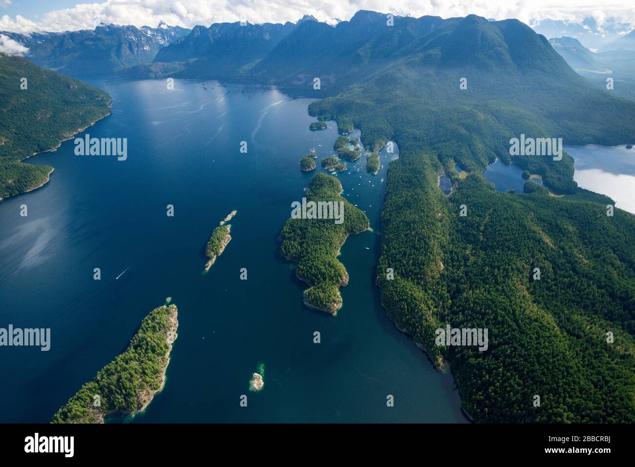 An aerial view of Desolation Sound, British Columbia, Canada Stock Photo