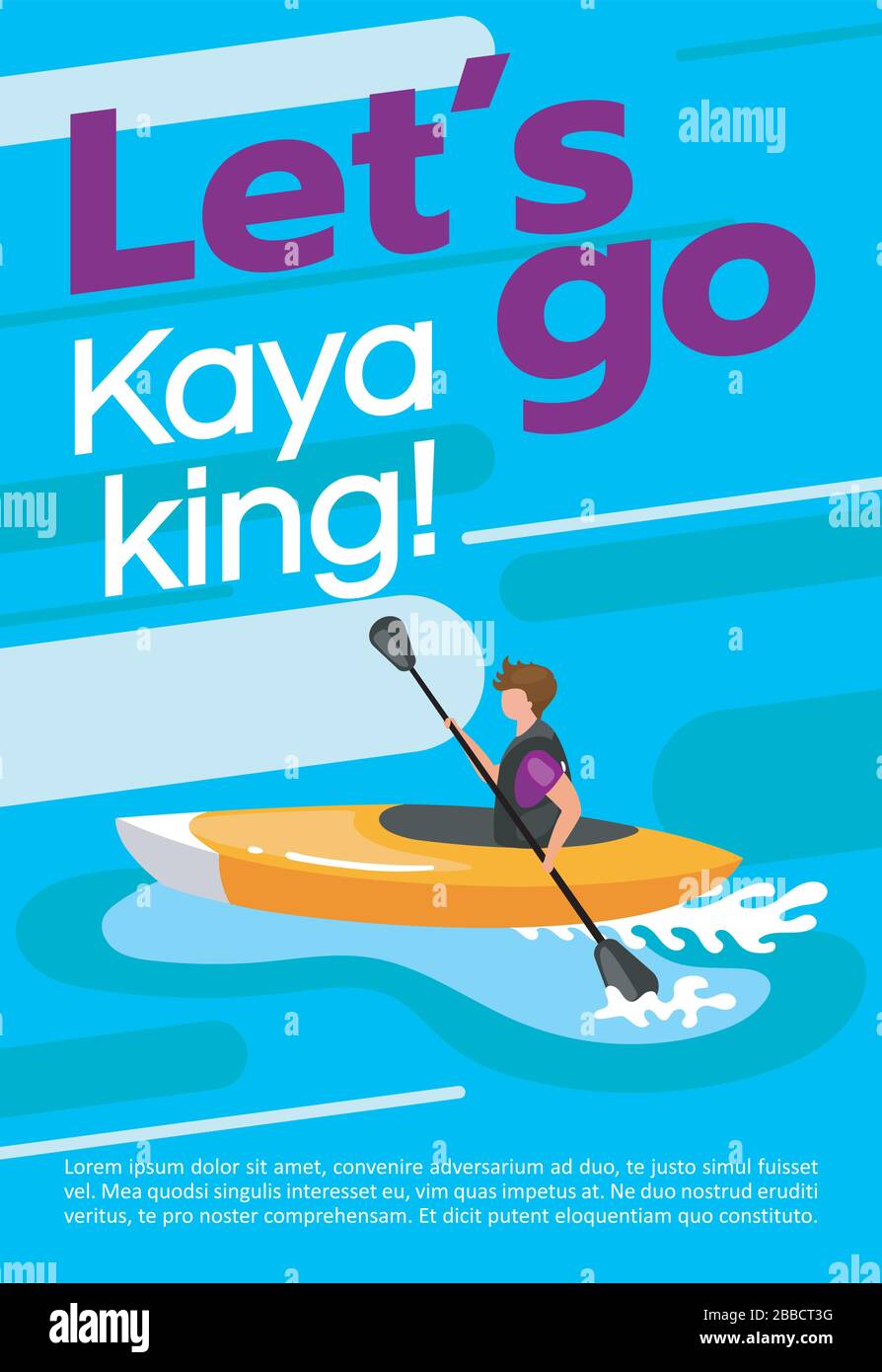 Let's go kayaking poster vector template Stock Vector Image & Art - Alamy
