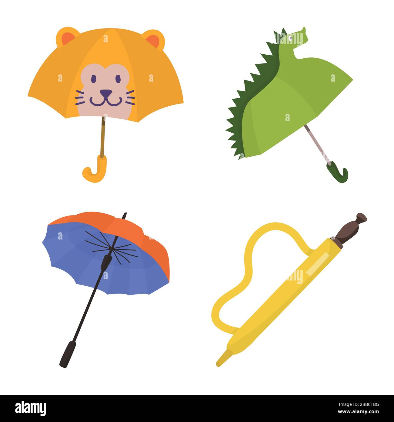 Vector illustration of umbrella and rain symbol. Set of umbrella and weather stock vector illustration. Stock Vector